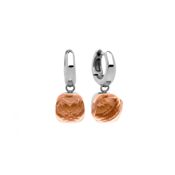 Серьги Qudo Firenze light peach 300099 BR/S цвет оранжевый, серебряный