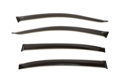 Дефлекторы боковых окон Cobra Tuning на Chevrolet Epica 2 седан 2006-2010/Chevrolet Evanda 2004-2006 хромированный молдинг арт.C31406CR