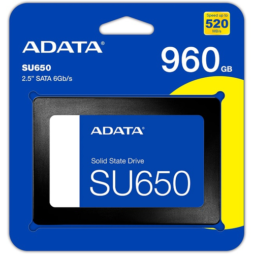 Жесткий диск SSD 2.5" 960Gb ADATA Ultimate SU650, 520/450MBs, 75000 IOPS, TLC 3D NAND, SATA-III (ASU650SS-960GT-R)