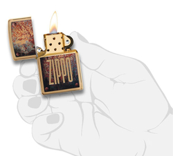 Зажигалка золотистая Rusty Plate Design ZIPPO 29879