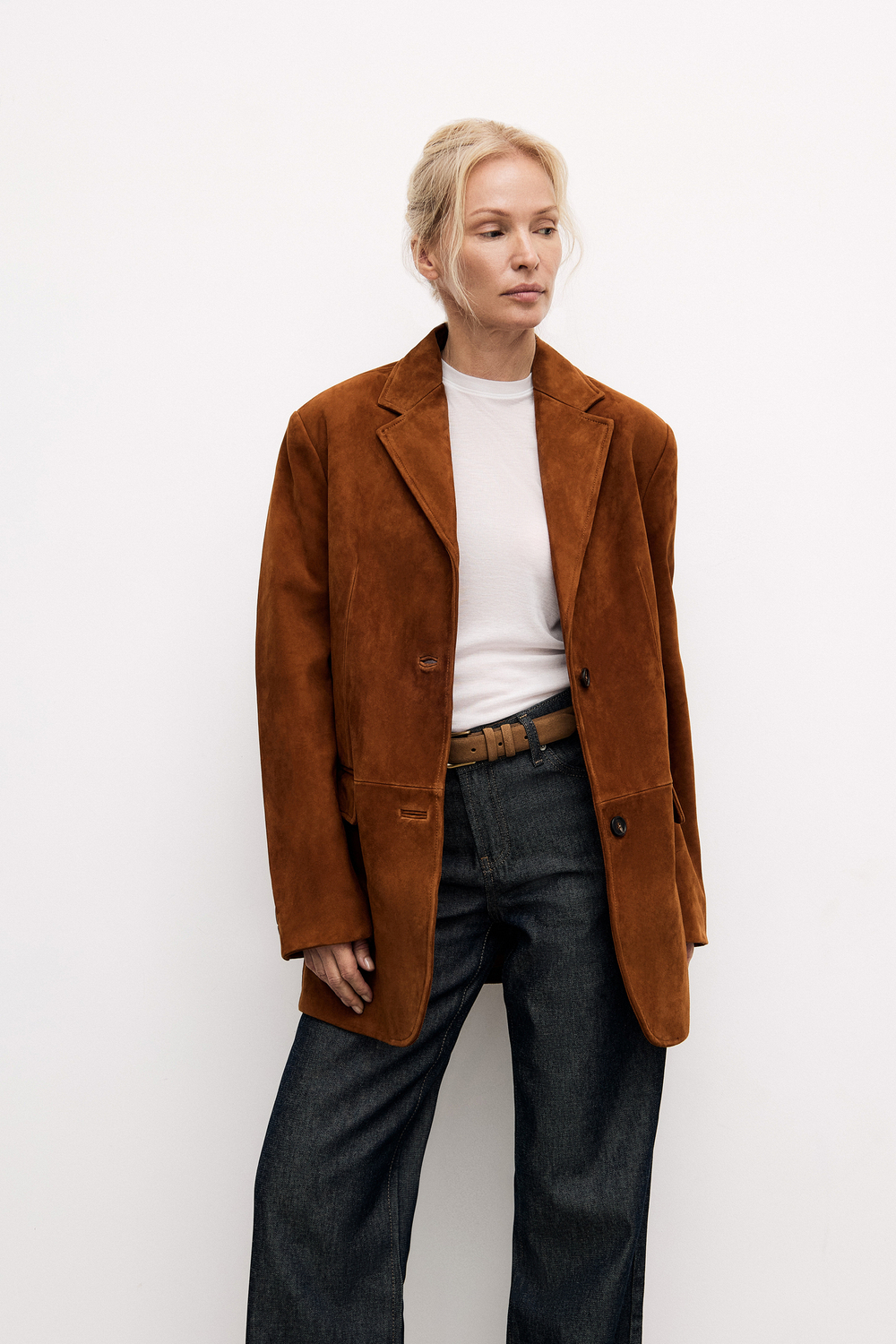 Jacket suede sand color