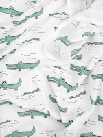 Сет из 2х муслиновых пелёнок Mjölk Крокодилы/White