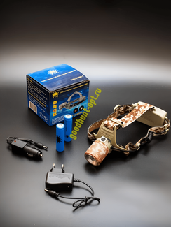 Тактический налобный фонарь YYC-OO2M-1 Камуфляж белый/теплый желтый цвет