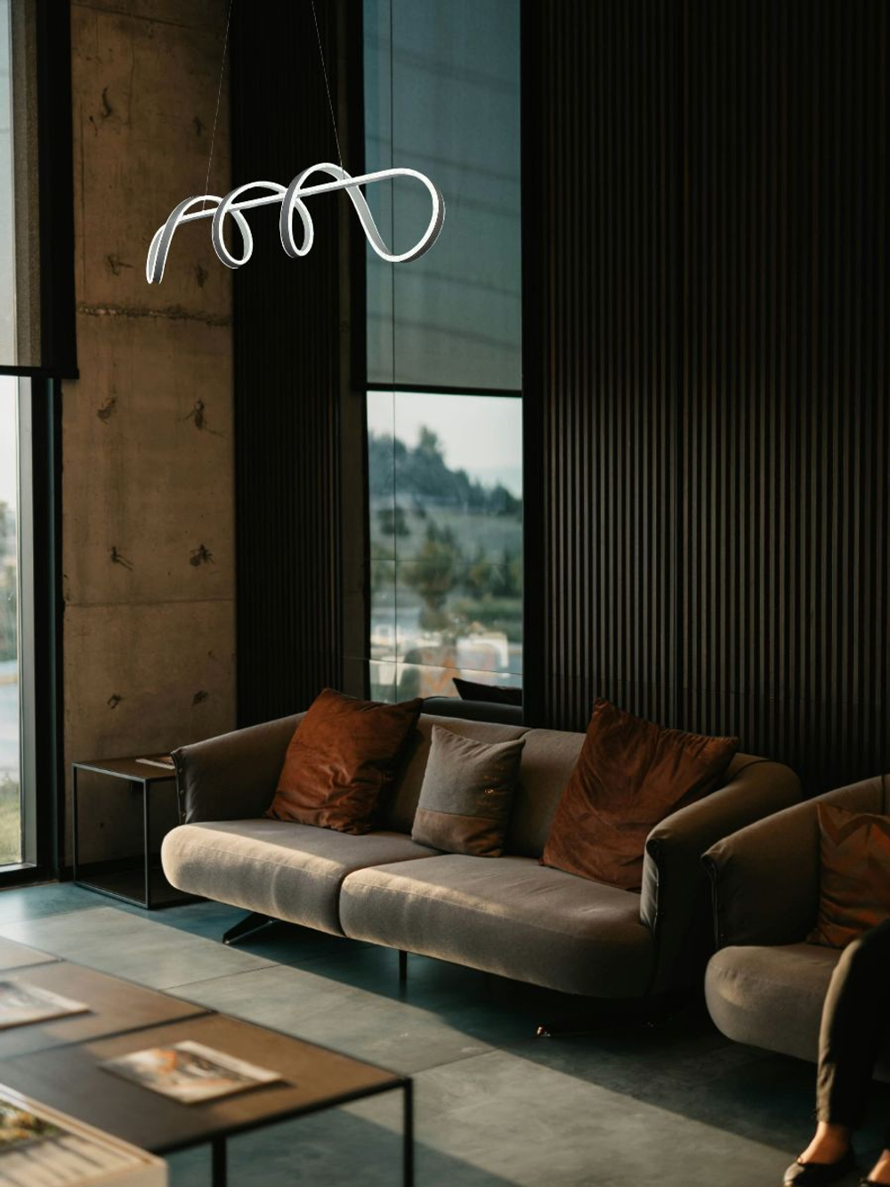 Люстра подвесная Lanbos светодиодная, 1 лампа LED, 128 Вт, до 20 кв м, белая