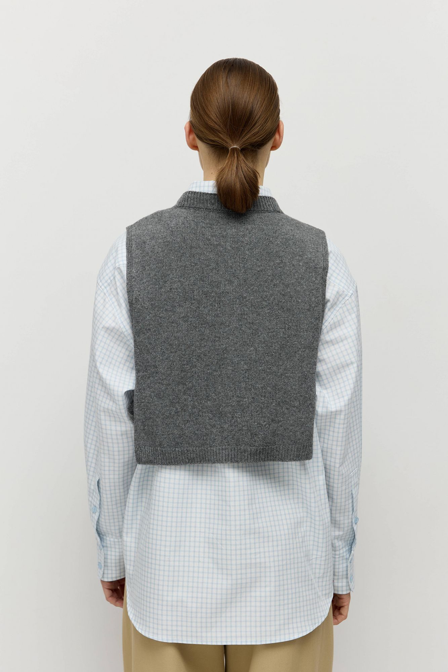 Манишка из смесового кашемира с завязками