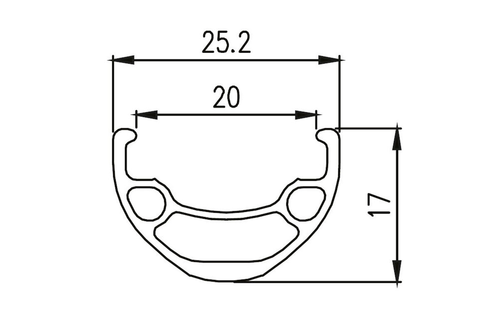 Обод 26" ALEXRIMS алюминиевый, двойной, 32H, пистонированный, 599х19/25х17мм, F/V, анодированный, черный