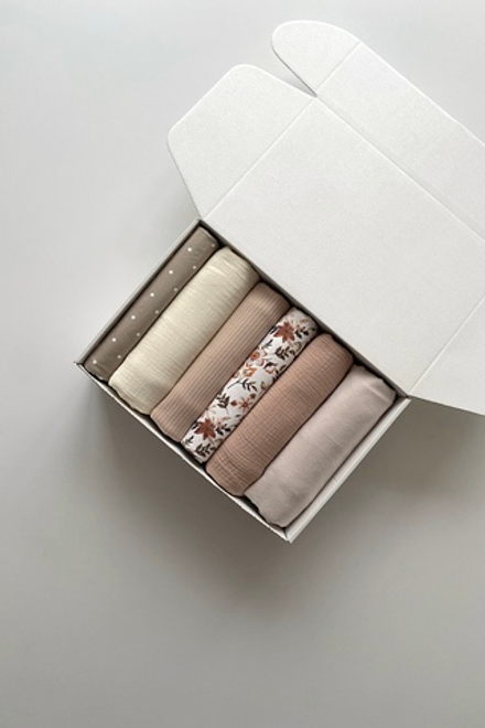 Набор пеленок "Цветочки и горошек XL"