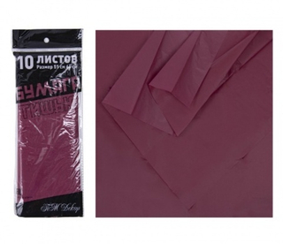 Бумага тишью-наполнитель 50*63 см 1/10шт Винный 19