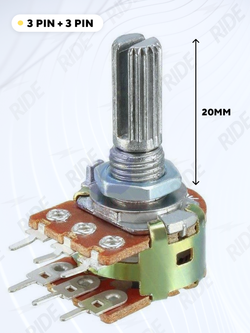 Потенциометр WH148 сдвоенный переменный резистор 15 мм 6-pin