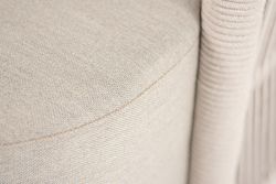 "Верона" кресло плетеное из роупа, каркас алюминий белый муар, роуп бежевый круглый, ткань бежевая 15052