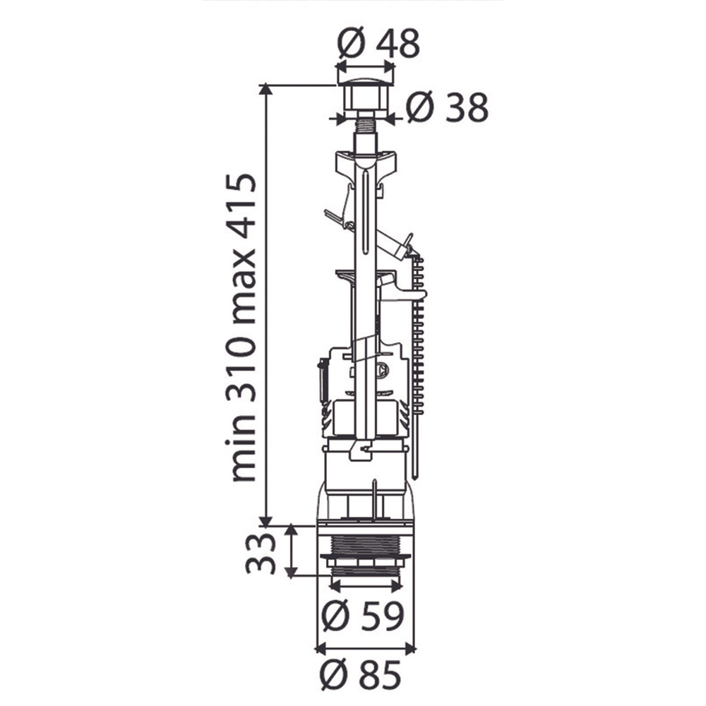 Сливной механизм FAST хром кн. 507570 OLI (Португалия)