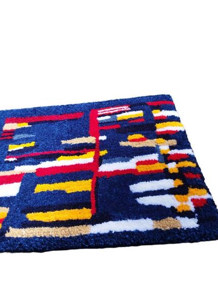 Milli üslubda unikal əl işi xalçası (qarışıq/ tünd göy)