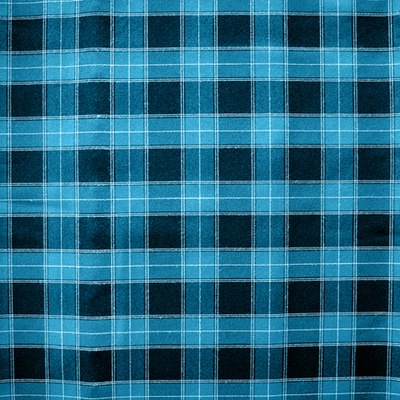 Ткань Пикачо клетка, 225 гр/м2, 150 см, голубой