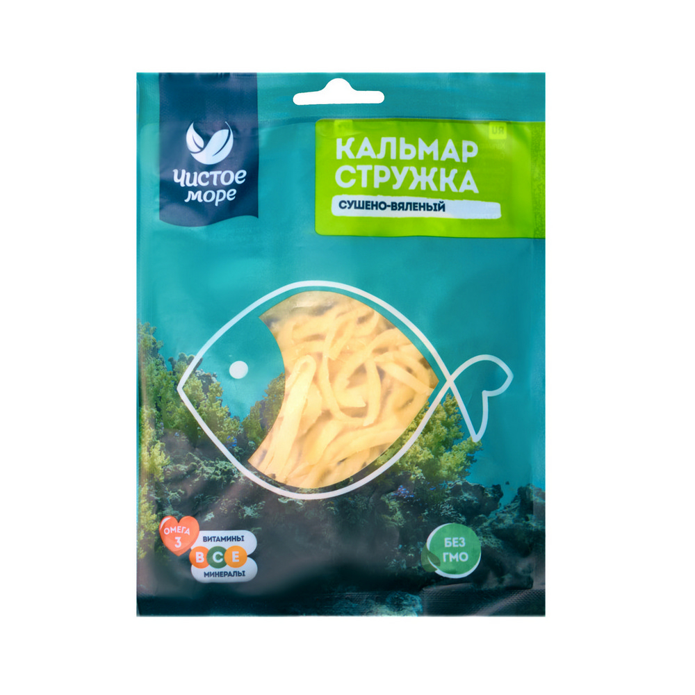 Кальмар Гигантский стружка суш-вялен "Чистое Море" 40г (25шт)