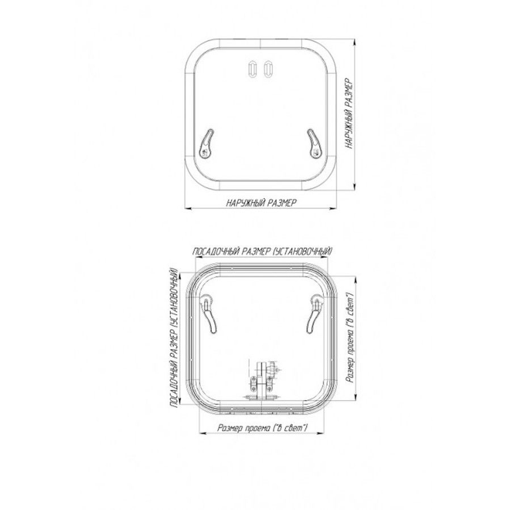 Люк палубный распашной Альбатрос 500х500 (10268744)