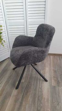 Стул KAROL 180 град. поворот. 3018-19 темно-серый, шенилл/ черный каркас