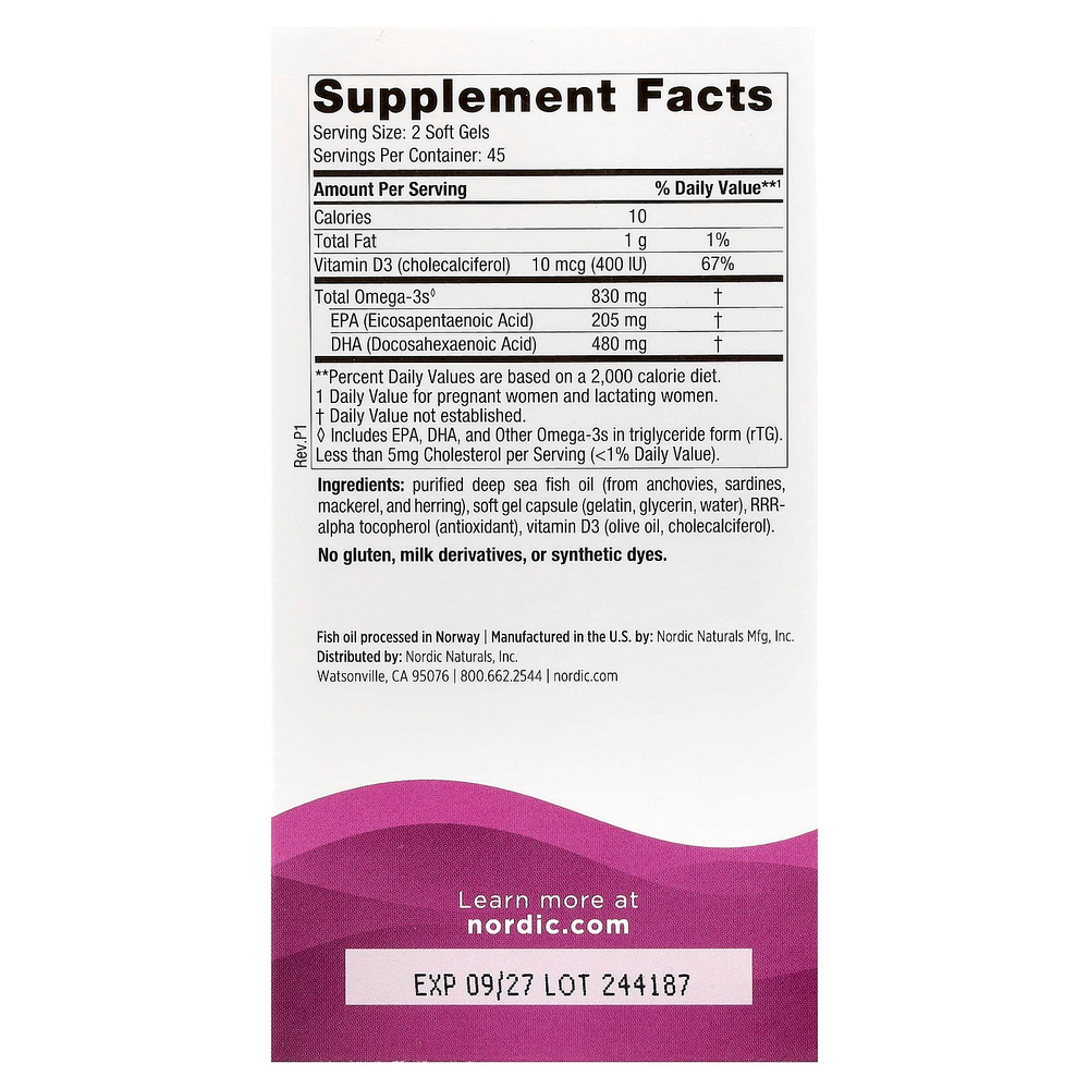 Nordic Naturals, ДГК для беременных, 90 капсул
