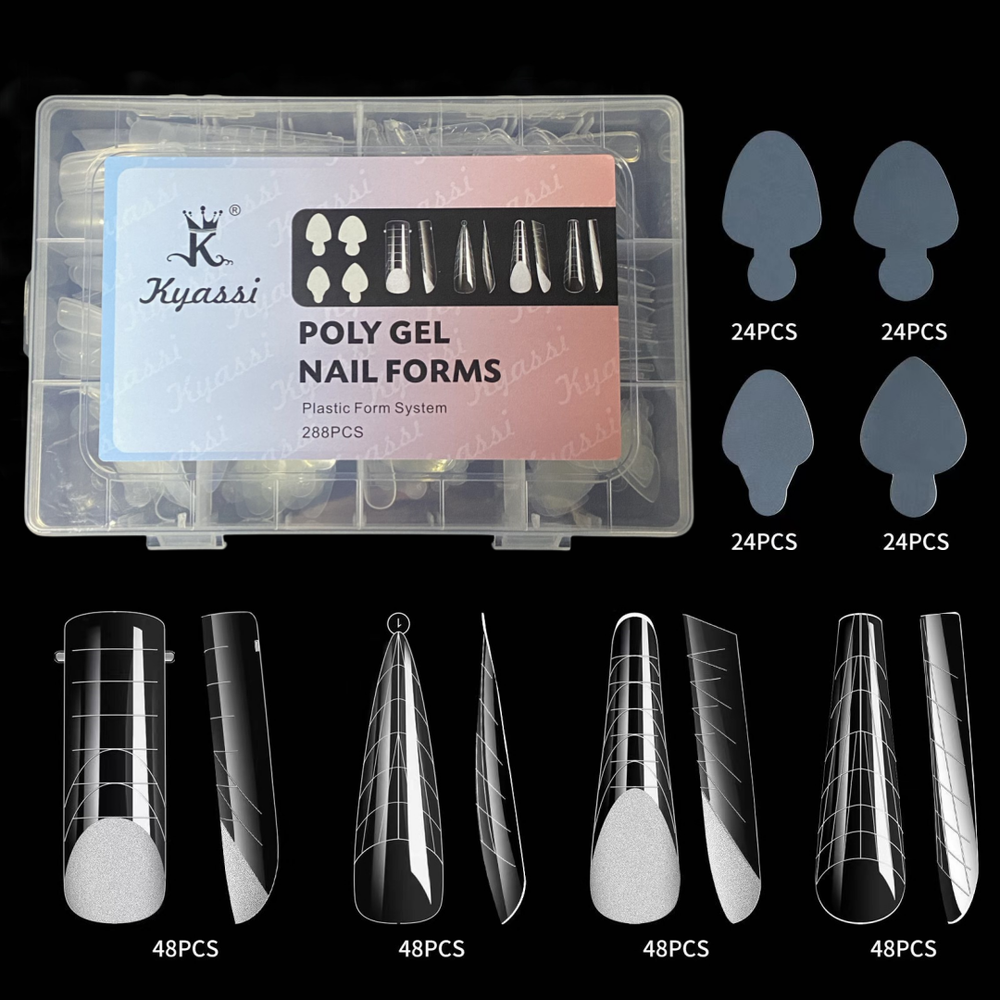 Верхние формы для наращивания ногтей с разметкой 288шт. POLY GEL NAIL FORMS -2