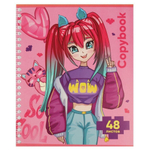 Тетрадь А5 48л. гребень, диз 1 "Аниме" (TIK TOK GIRL)