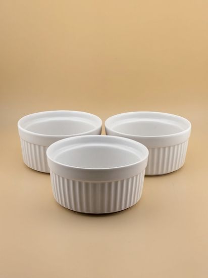 Набор порционных керамических формочек 3 шт. 10х5 см. кокотницы