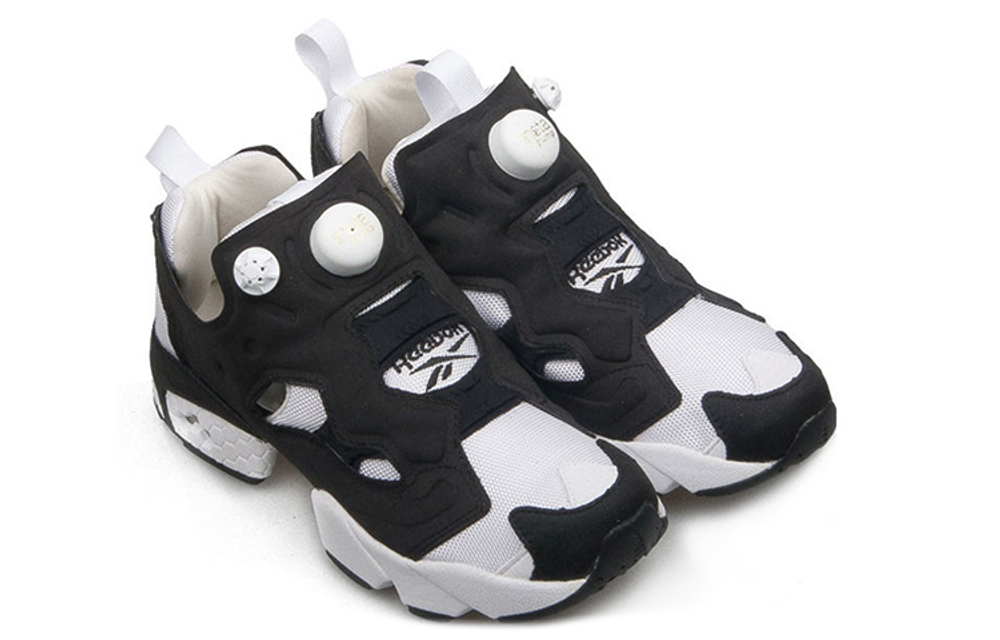 Reebok Instapump Fury OG hollow stitching shock absorption non-slip low-cut sports casual shoes men and women the same black and white