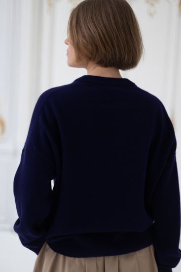 Джемпер Л.Т., 100% шерсть ягнёнка, цвет темно-синий.