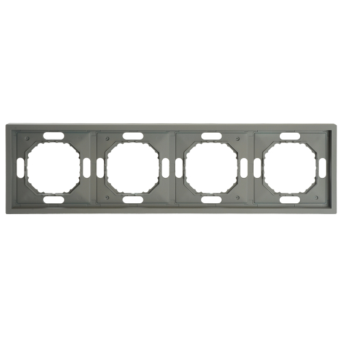 Рамка STEKKER, PFR00-5004-10 4-местная, серия Эмили, платиново-серый, soft touch 49965