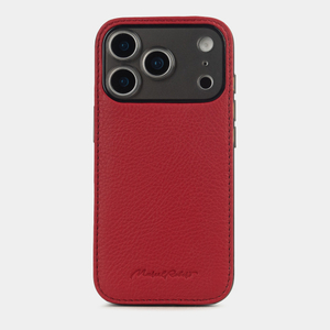 Чехол-накладка кожаная для iPhone 17 Pro, теленок красного цвета
