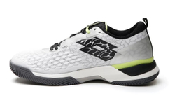 Мужские кроссовки теннисные Lotto Raptor Hyperpulse 100 Clay - all white/all black/sharp green