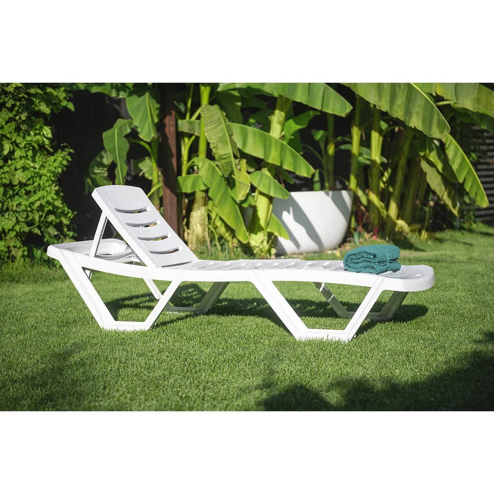 Лежак Резорт арт.956365, пластик (белый)