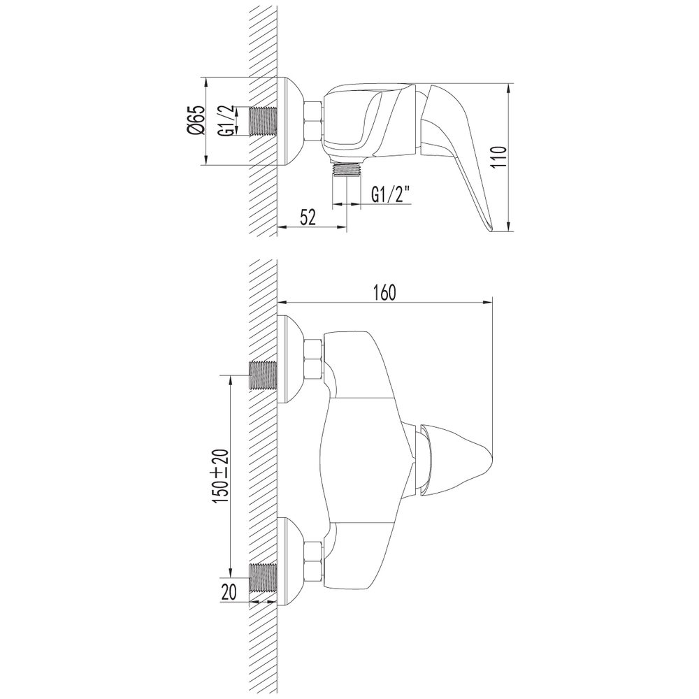 Смеситель Lemark Poseidon LM4233C для душа