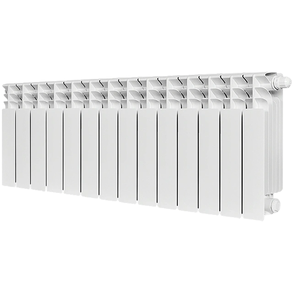 Радиатор биметаллический STOUT TITAN VENTIL 350 - 14 секций (подключение нижнее правое, цвет белый)