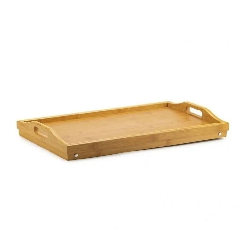 Столик - поднос для завтрака, из натурального бамбука, складывающийся "Bamboo Bed Tray" 50×30см