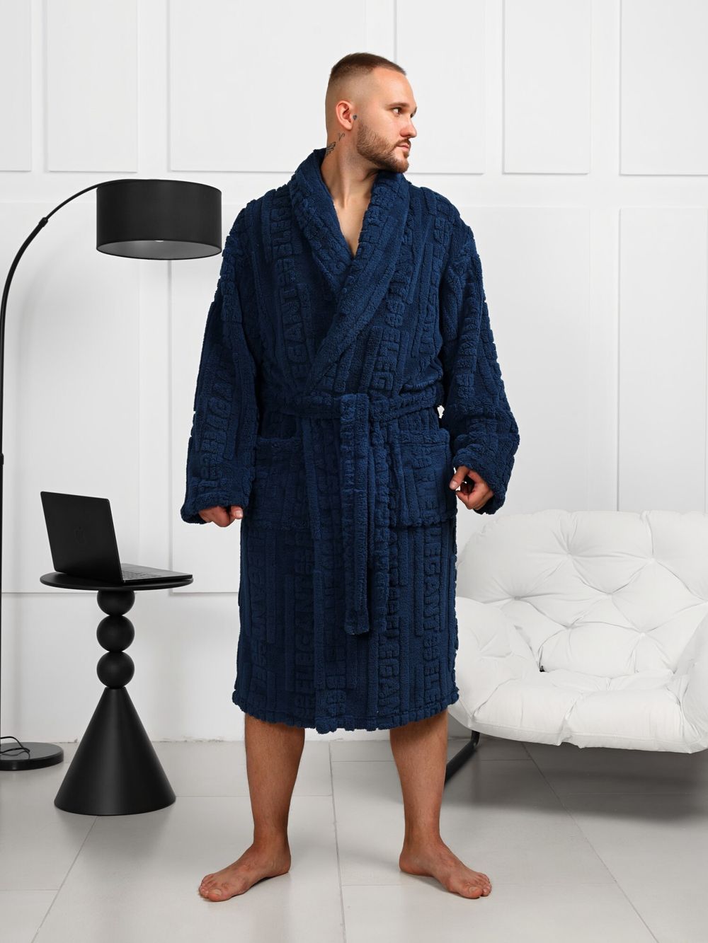 Халат мужской Идеал-3 Виотекс СИНИЙ