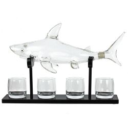 GAEM Графин "Акула" 1300 мл с 4-мя стаканами 290 мл, L54,5 W11 H34 см