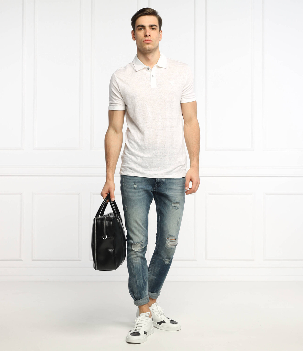 льняное поло kismi GUESS - белый(M2GP09 KB3G0)