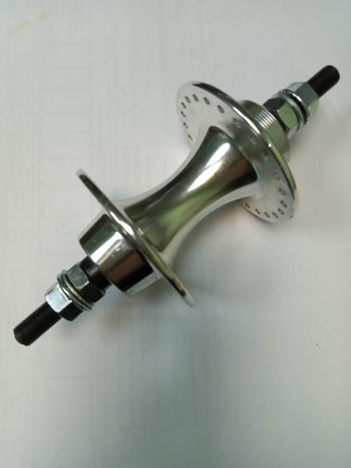 Втулка WZ задняя BMX, алюминиевая, под трещотку, на гайках, 48 отверстий, ось 3/8"x114x175мм, серебристая