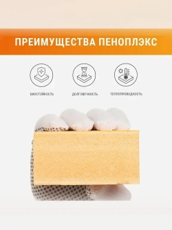 ПЕНОПЛЭКС фундамент 50 мм (14уп, 98 плит) утеплитель для стен, крыши, пола 50х585х1185 мм