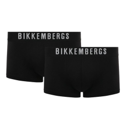 Мужские трусы хипсы черные набор 2 в 1 Bikkembergs ELEGANCE BKK1UTR10BI/2