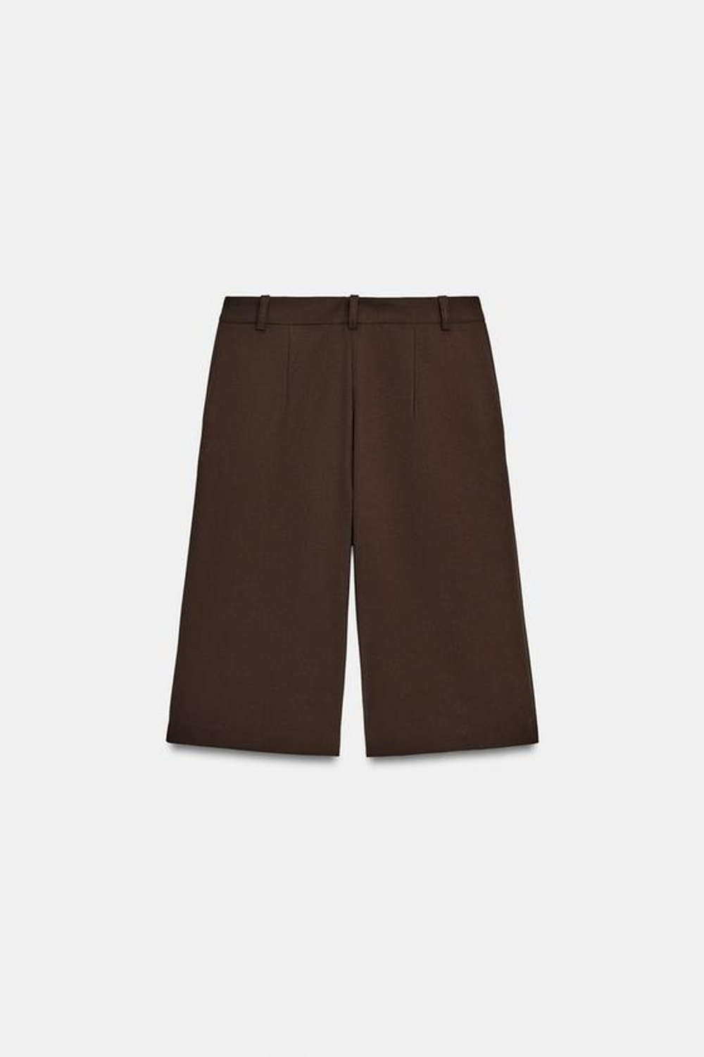 ZARA ДЛИННЫЕ БЕРМУДЫ С ЗАЩИПАМИ, КОРИЧНЕВЫЙ