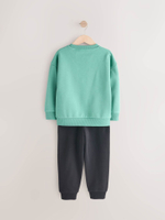 Толстовка и джоггеры в комплекте для мальчика Next E43-665, Мятный, Черный