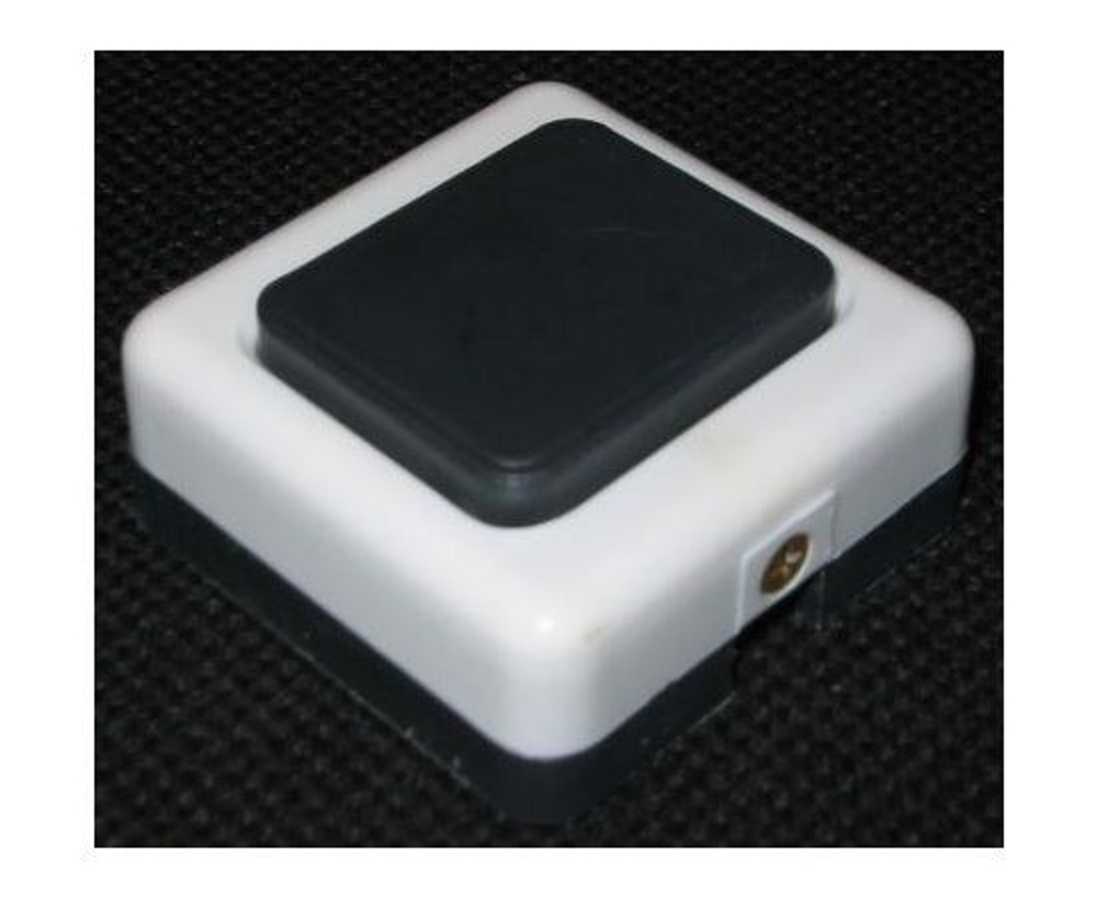 Кнопка звонка (выкл. для быт. звонка) А10.4-001 черно-белая (полистирол, прямоуг.) Витебск