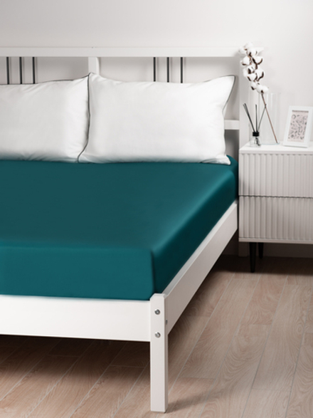 UTOPIA Простыня натяжная, сатин изумрудный