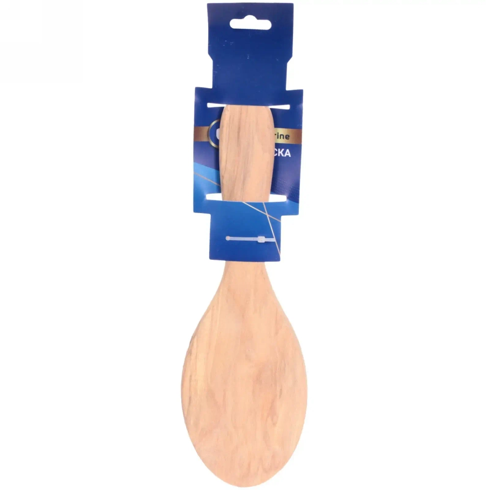 Расческа массажная деревянная «Bon Salon», форма овал, метал. зубья, цвет коричневый, 8*25см (хедер- подложка пластик ультрамарин)