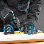 Рулетка "Schlagfest",5 м x 19 мм,магнитный обрезиненный зацеп,двусторонняя шкала,Нейлоновое покрытие,автоматическая фиксация Gross