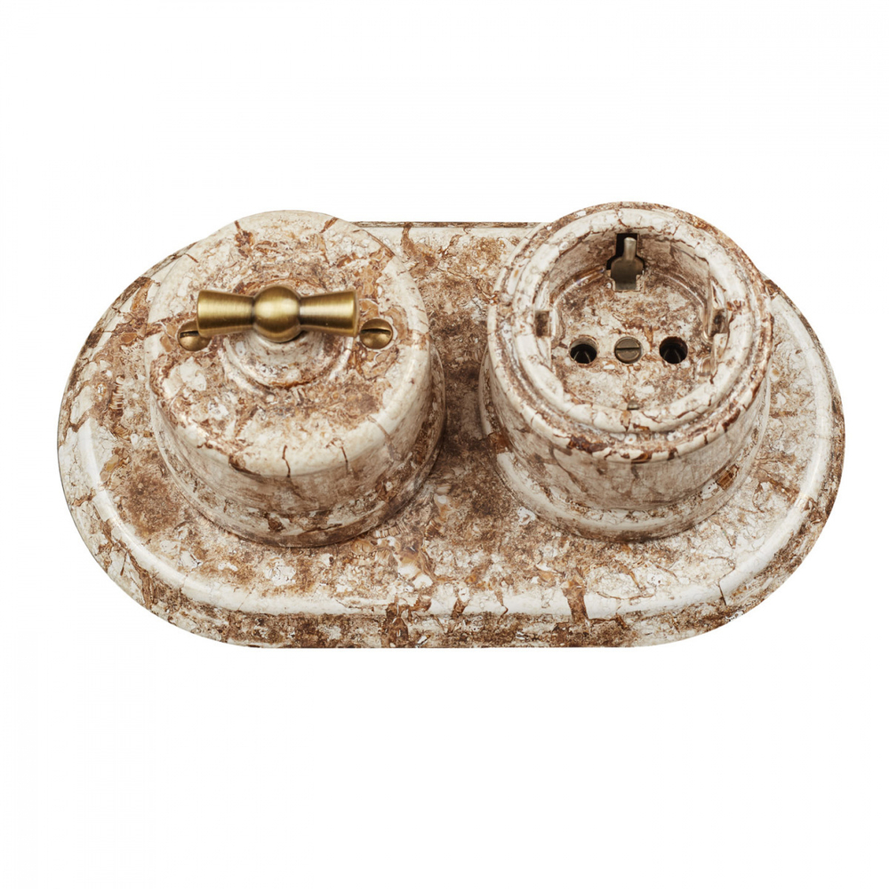 Рамка 2-х постовая, керамика, цвет мрамор BF2-620-09