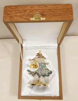 Елка сувенирная "С Новым годом!" с колокольчиком (Златоустовская гравюра)