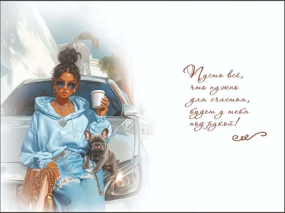 Открытка А5 "С Днём рождения!" с текстом 50000573