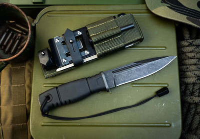 Тактический нож Ратник 6х9 КАМПО-В (титановые ножны с пилой)