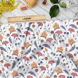 Ткань флис красочная нежная флористика